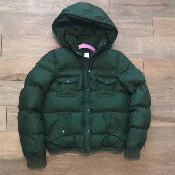 J. Crew Jackets & Blazers - J.Crew green down puffer jacket
